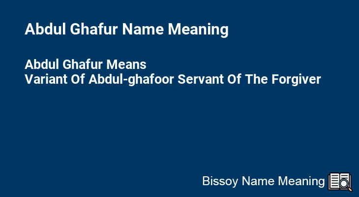 Abdul Ghafur Name Meaning